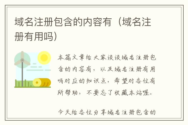 域名注册包含的内容有(域名注册有用吗)