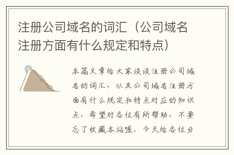 注册公司域名的词汇(公司域名注册方面有什么规定和特点)