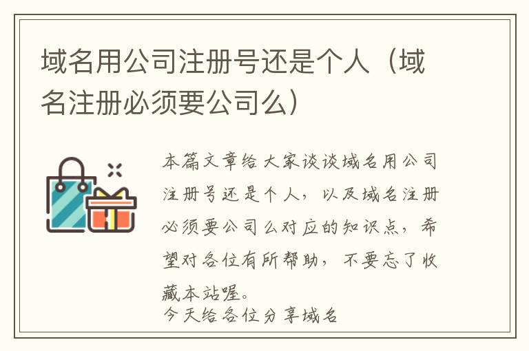 域名用公司注册号还是个人(域名注册必须要公司么)