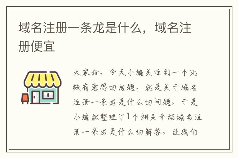 域名注册一条龙是什么,域名注册便宜