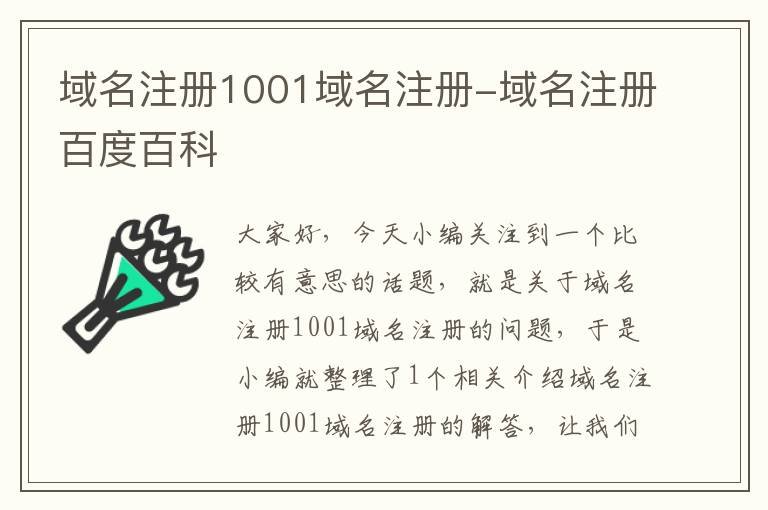 域名注册1001域名注册-域名注册百度百科