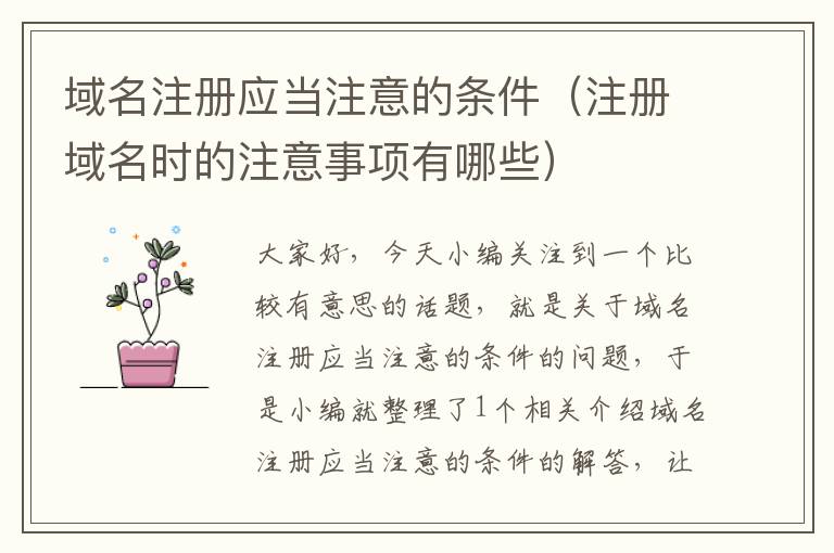 域名注册应当注意的条件(注册域名时的注意事项有哪些)