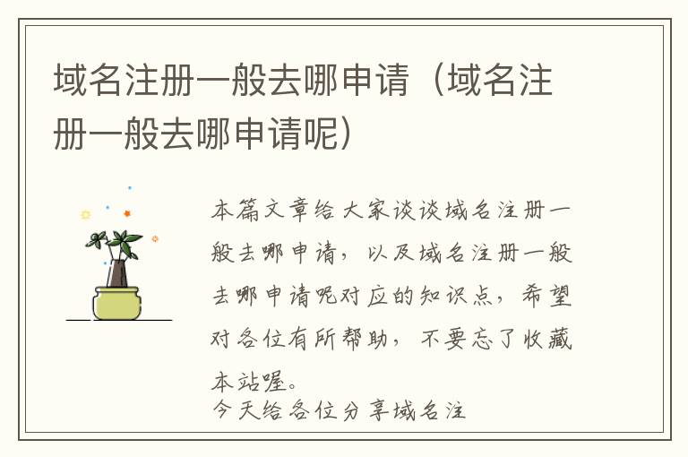 域名注册一般去哪申请(域名注册一般去哪申请呢)