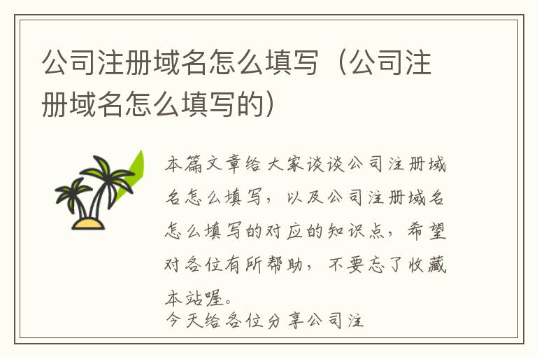 公司注册域名怎么填写(公司注册域名怎么填写的)