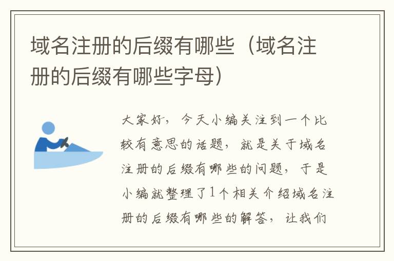 域名注册的后缀有哪些（域名注册的后缀有哪些字母）