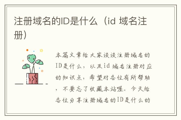 注册域名的ID是什么(id 域名注册)