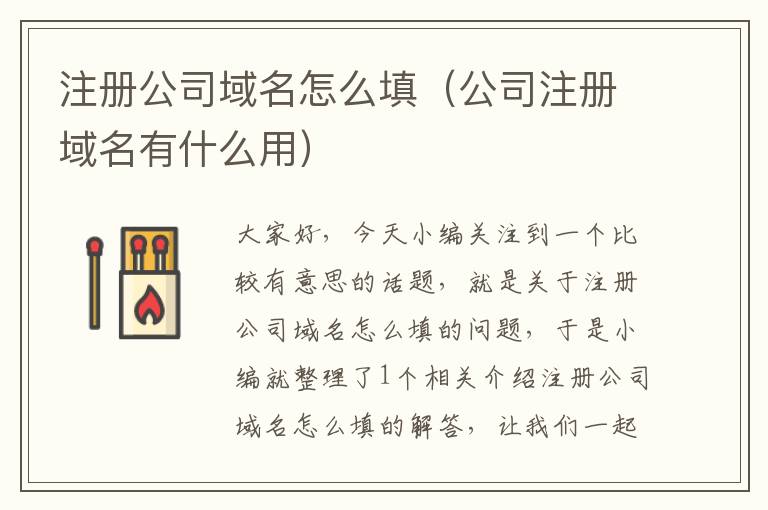 注册公司域名怎么填(公司注册域名有什么用)