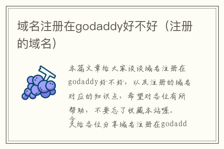 域名注册在godaddy好不好(注册的域名)