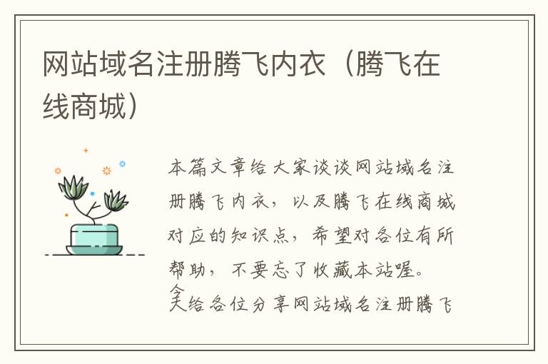 网站域名注册腾飞内衣(腾飞在线商城)