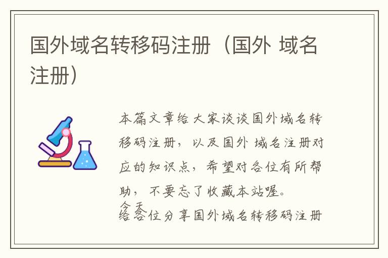 国外域名转移码注册(国外 域名注册)