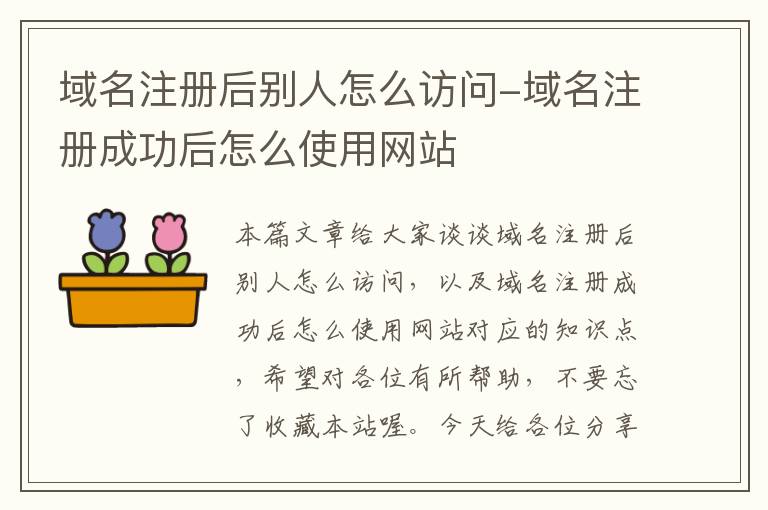 域名注册后别人怎么访问-域名注册成功后怎么使用网站