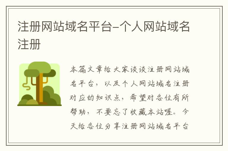 注册网站域名平台-个人网站域名注册