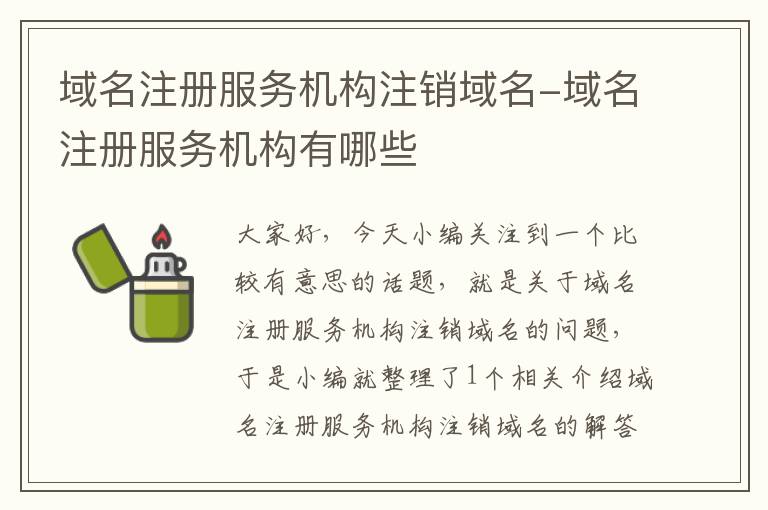 域名注册服务机构注销域名-域名注册服务机构有哪些