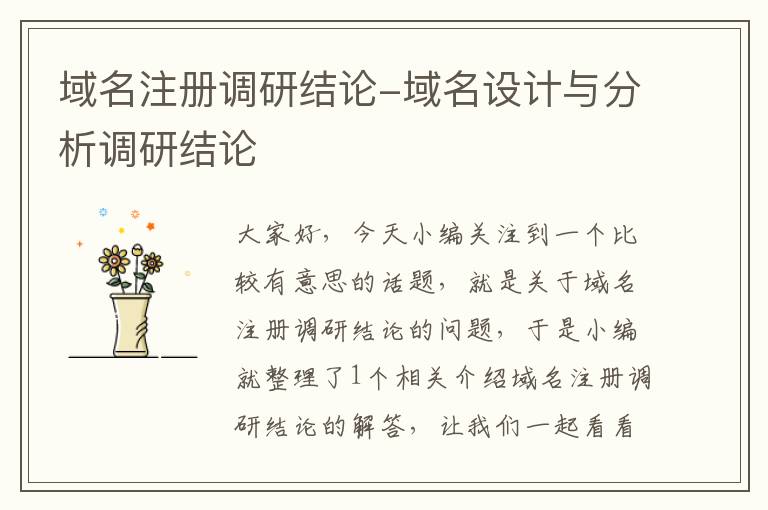 域名注册调研结论-域名设计与分析调研结论