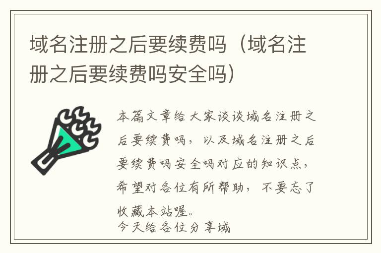 域名注册之后要续费吗(域名注册之后要续费吗安全吗)