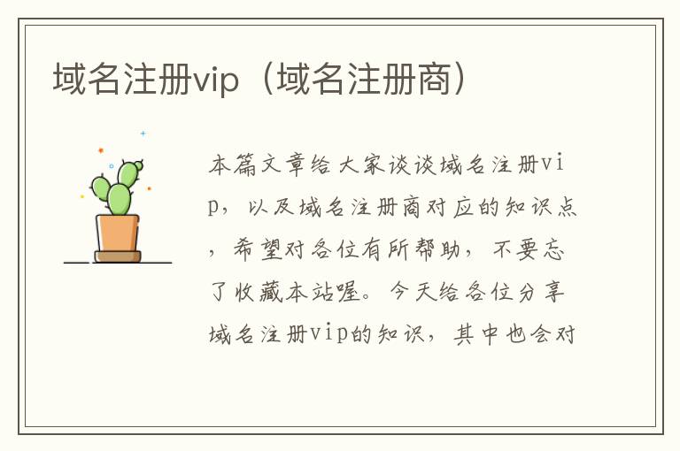 域名注册vip(域名注册商)