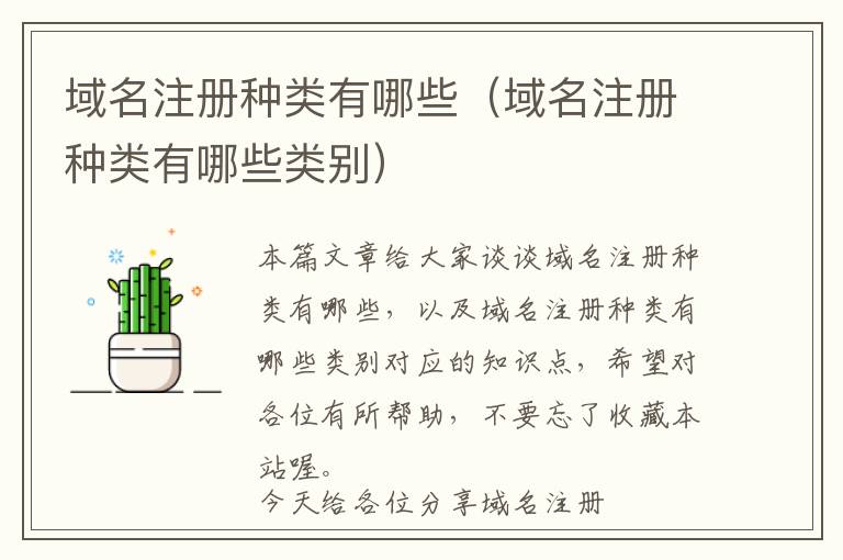 域名注册种类有哪些(域名注册种类有哪些类别)