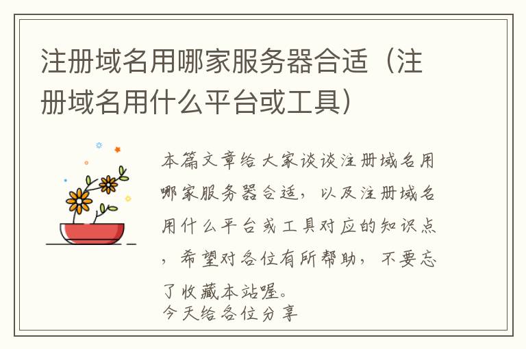 注册域名用哪家服务器合适(注册域名用什么平台或工具)