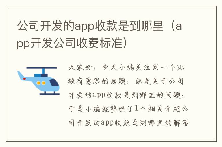 公司开发的app收款是到哪里(app开发公司收费标准)