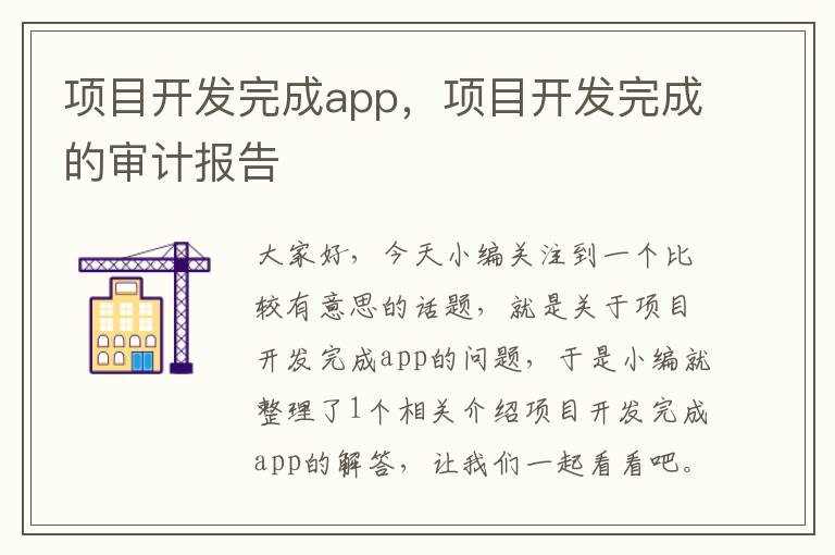 项目开发完成app,项目开发完成的审计报告