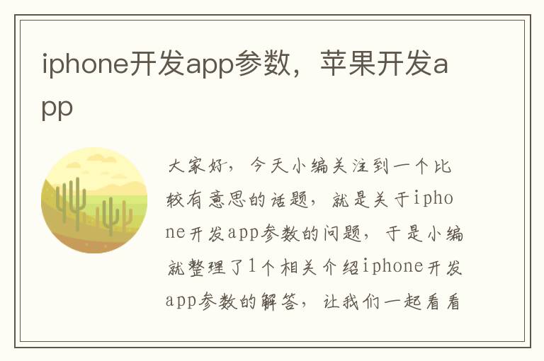 iphone开发app参数,苹果开发app