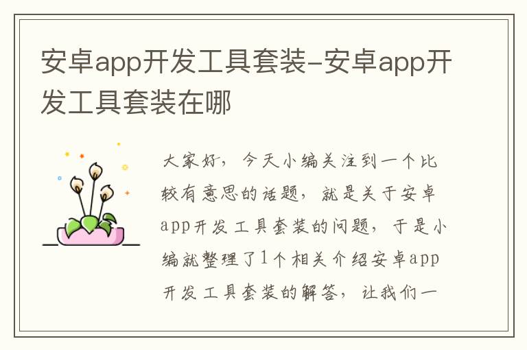 安卓app开发工具套装-安卓app开发工具套装在哪