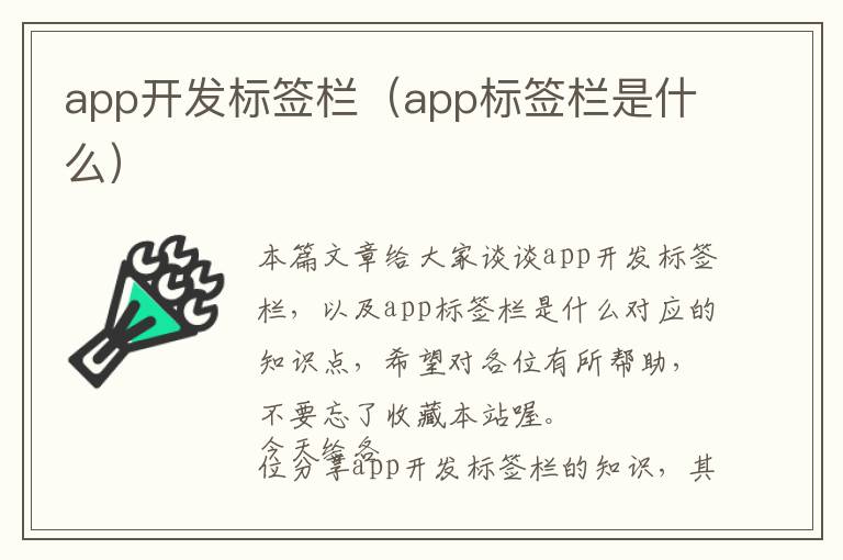 app开发标签栏(app标签栏是什么)