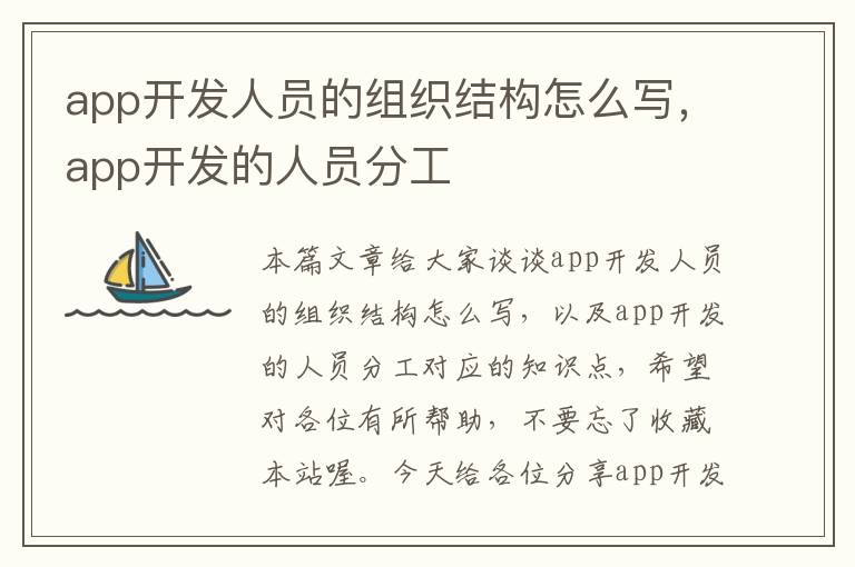 app开发人员的组织结构怎么写,app开发的人员分工