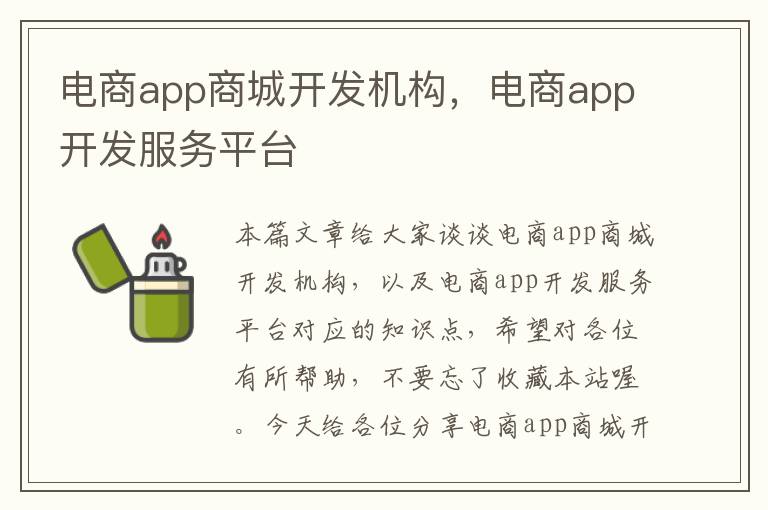电商app商城开发机构,电商app开发服务平台