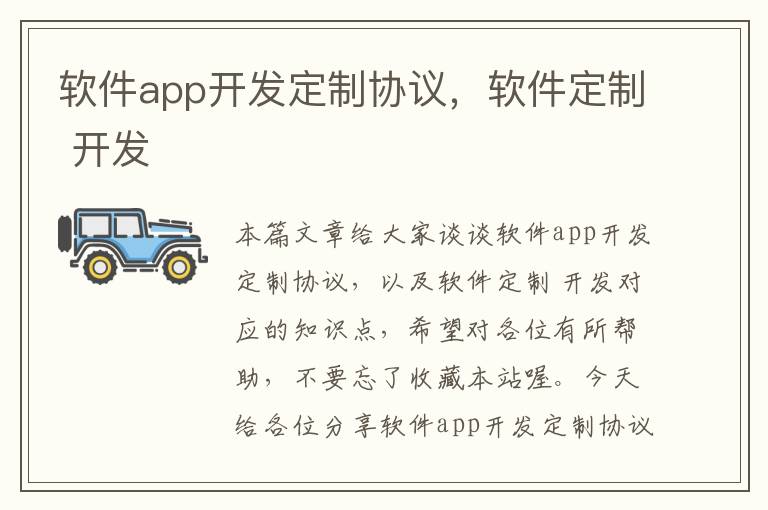 软件app开发定制协议,软件定制 开发