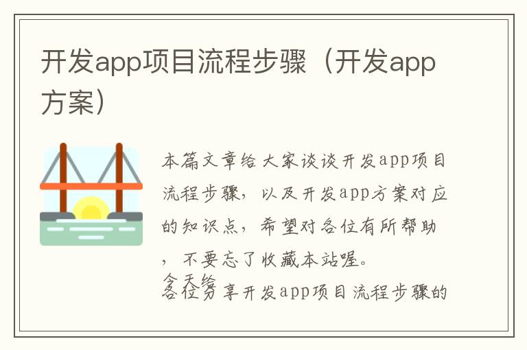 开发app项目流程步骤(开发app方案)