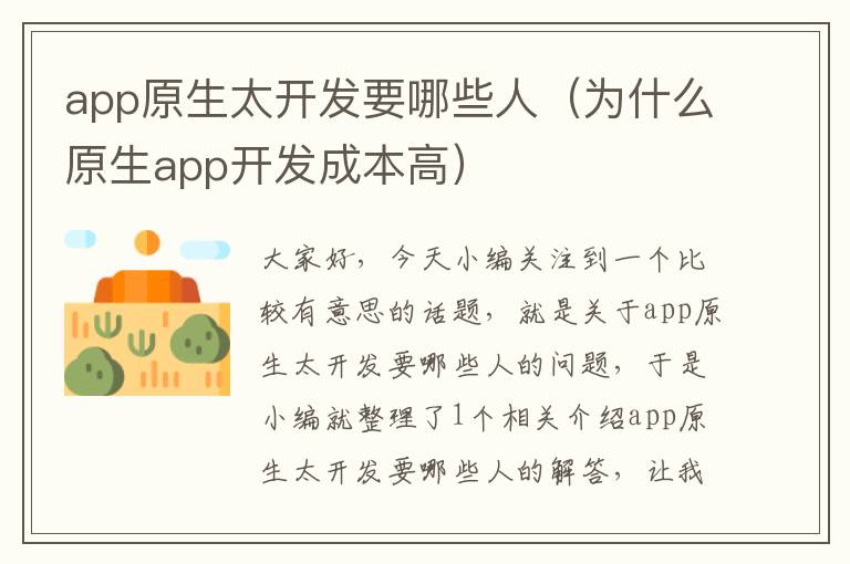app原生太开发要哪些人(为什么原生app开发成本高)