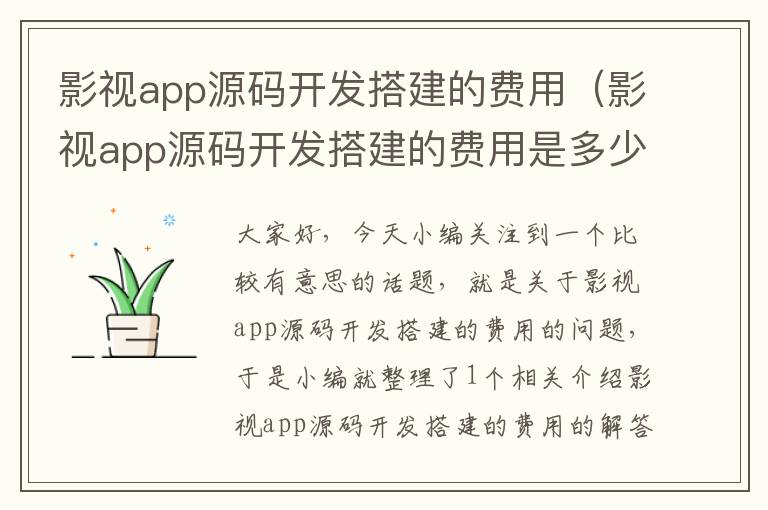 影视app源码开发搭建的费用(影视app源码开发搭建的费用是多少)