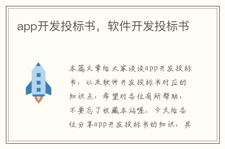 app开发投标书,软件开发投标书