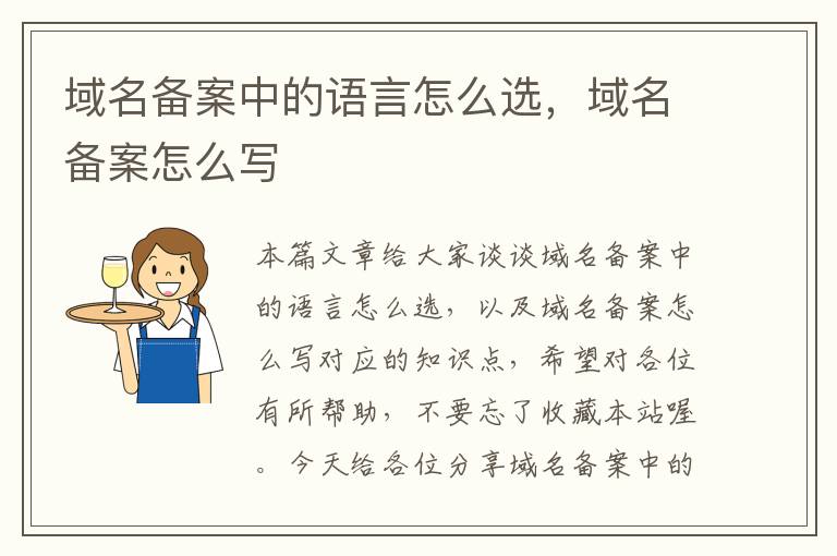域名备案中的语言怎么选,域名备案怎么写
