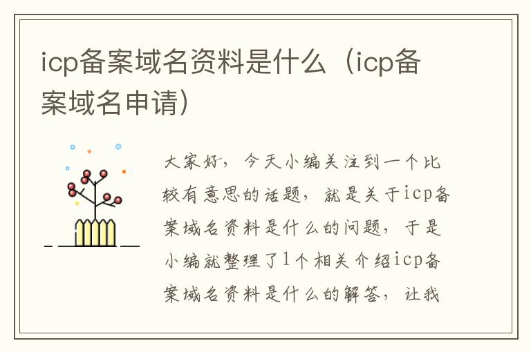 icp备案域名资料是什么(icp备案域名申请)