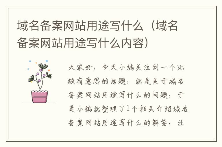 域名备案网站用途写什么(域名备案网站用途写什么内容)