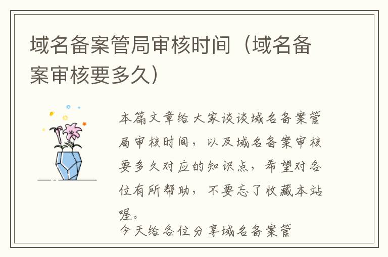 域名备案管局审核时间(域名备案审核要多久)