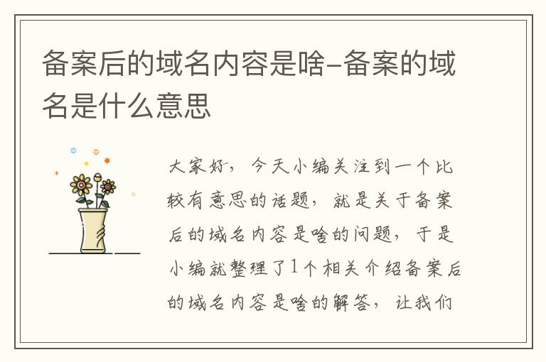 备案后的域名内容是啥-备案的域名是什么意思