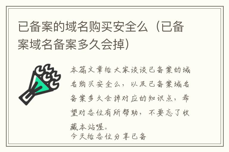 已备案的域名购买安全么(已备案域名备案多久会掉)