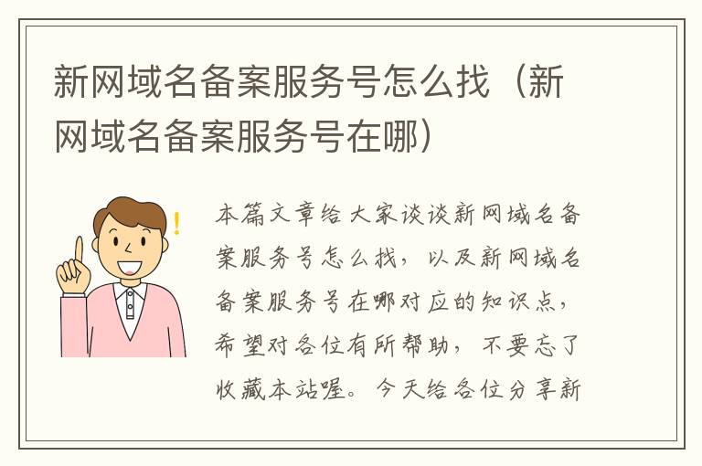 新网域名备案服务号怎么找(新网域名备案服务号在哪)
