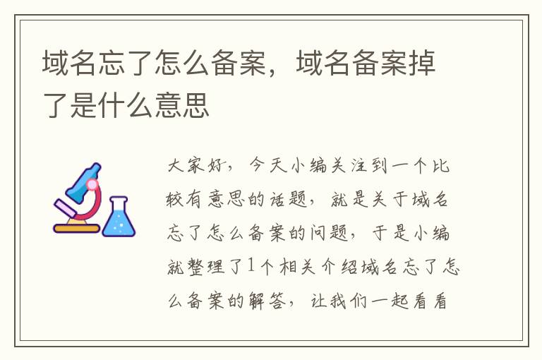 域名忘了怎么备案,域名备案掉了是什么意思