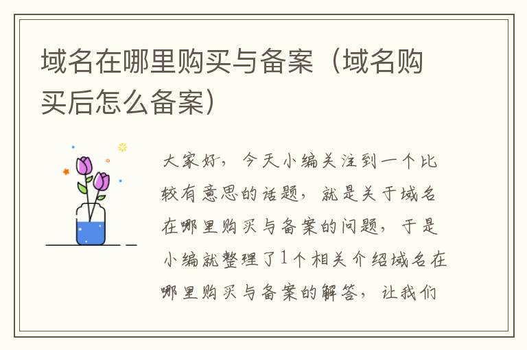 域名在哪里购买与备案(域名购买后怎么备案)