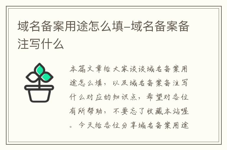 域名备案用途怎么填-域名备案备注写什么
