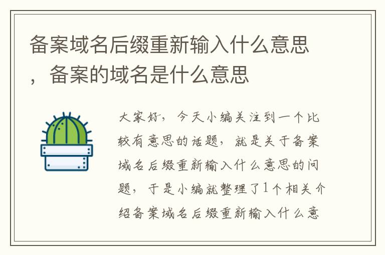 备案域名后缀重新输入什么意思,备案的域名是什么意思