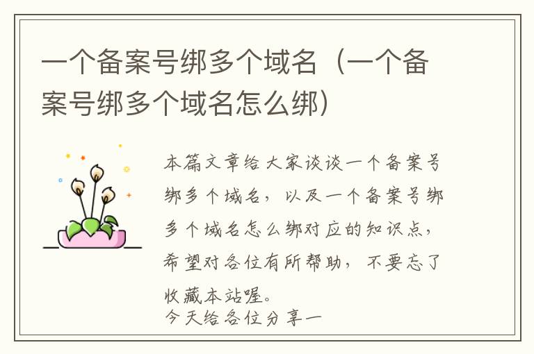 一个备案号绑多个域名（一个备案号绑多个域名怎么绑）