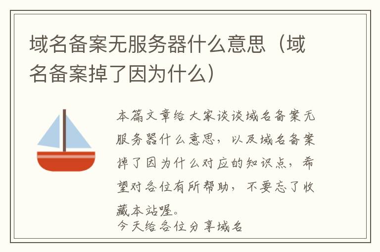 域名备案无服务器什么意思(域名备案掉了因为什么)