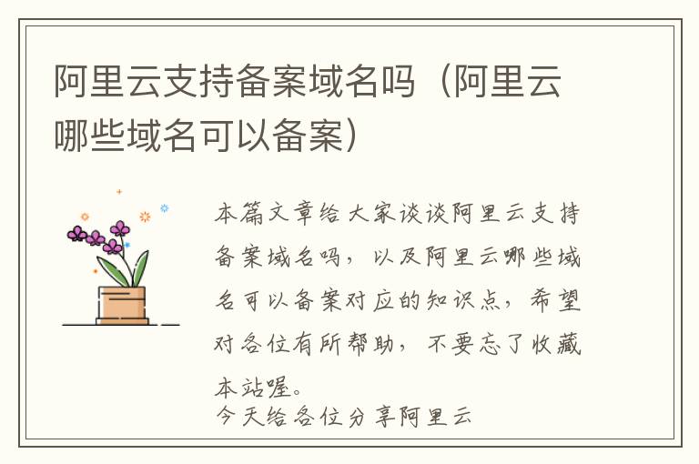阿里云支持备案域名吗(阿里云哪些域名可以备案)