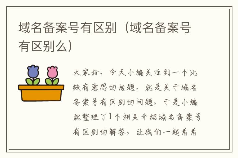 域名备案号有区别(域名备案号有区别么)
