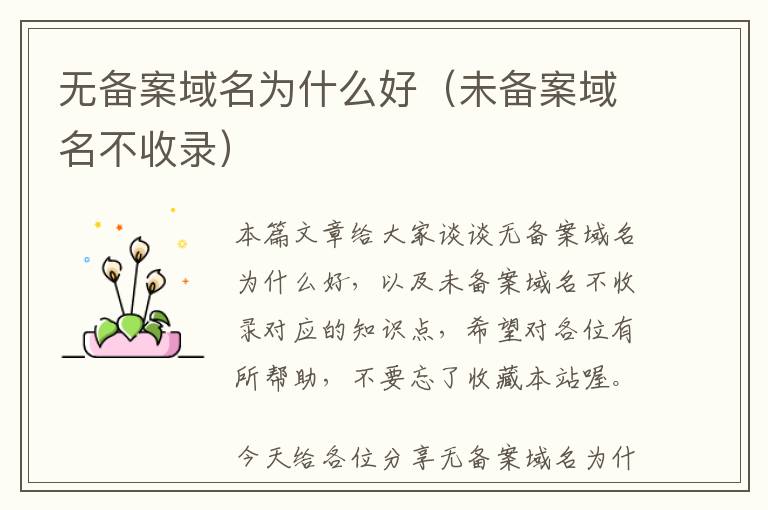 无备案域名为什么好(未备案域名不收录)